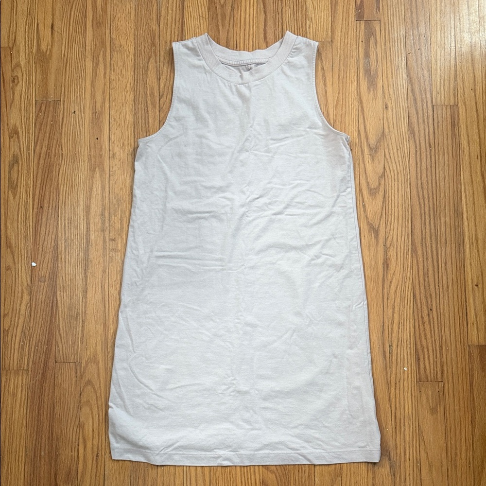 A New Day Beige cotton tshirt dress